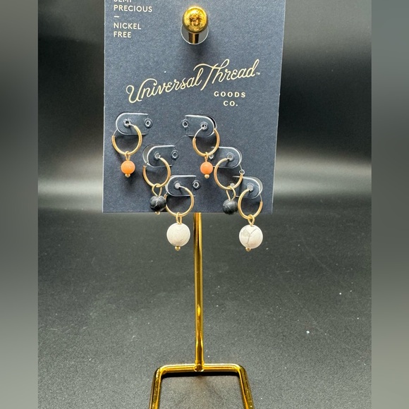 Universal Thread Semi Precious Stones Dangling Earrings - Picture 4 of 7